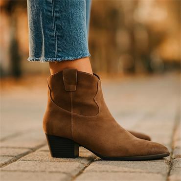 ASH Fame Western Annkle Boot - Taupe Suede